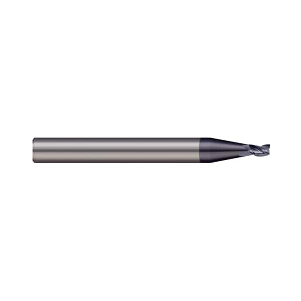 End Mill, 3 Flute, Square, 0.0250" Cutter dia, Finish: NACRO